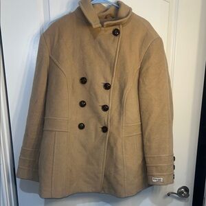 St. John's Bay Women's Beige Double-Breasted Pea Coat